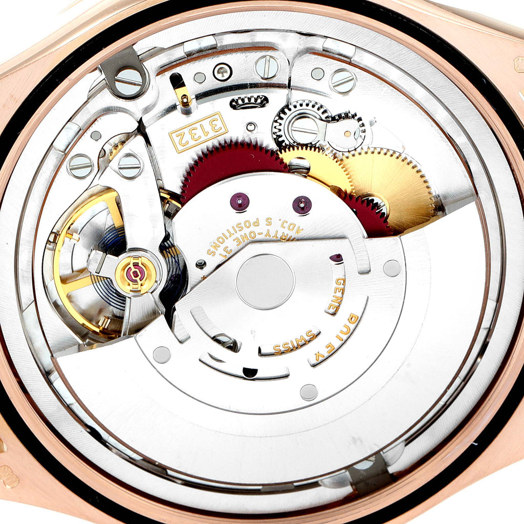Rolex Cellini Time Rose Gold White Dial Black Strap Mens Watch 50505