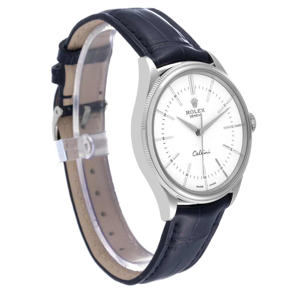 Rolex Cellini Time White Gold White Dial Automatic Mens Watch 50509