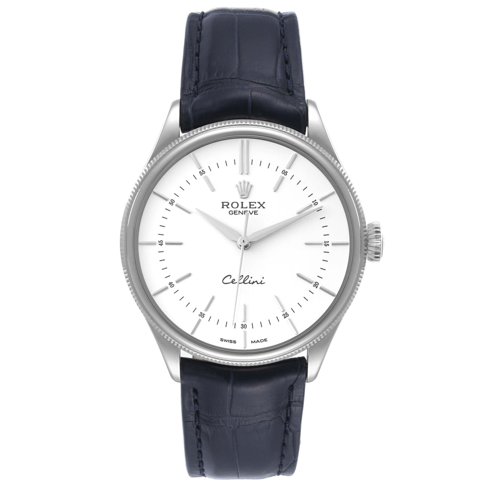 Rolex Cellini Time White Gold White Dial Automatic Mens Watch 50509