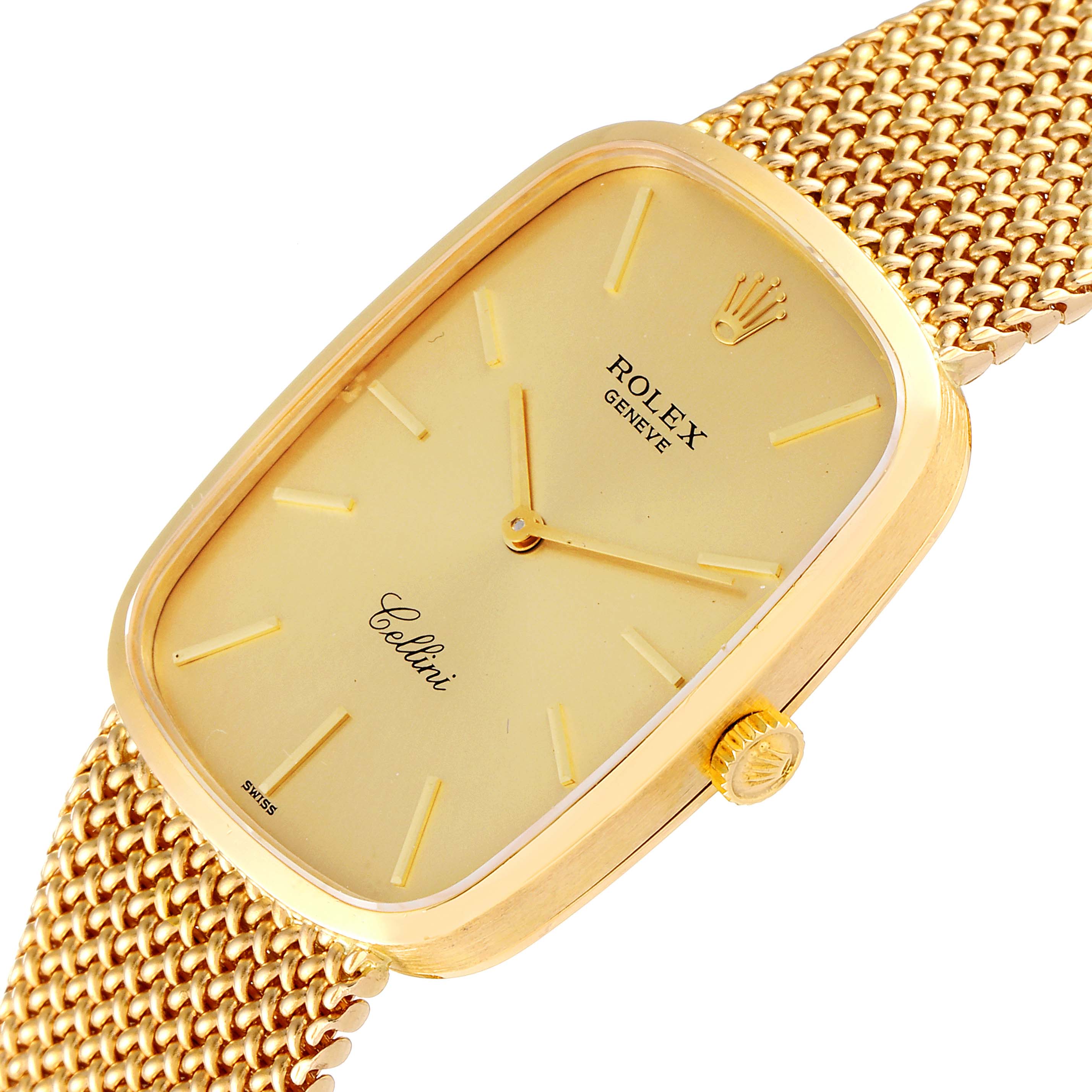 Rolex Cellini Champagne Dial 18k Yellow Gold Vintage Mens Watch 4310 Papers