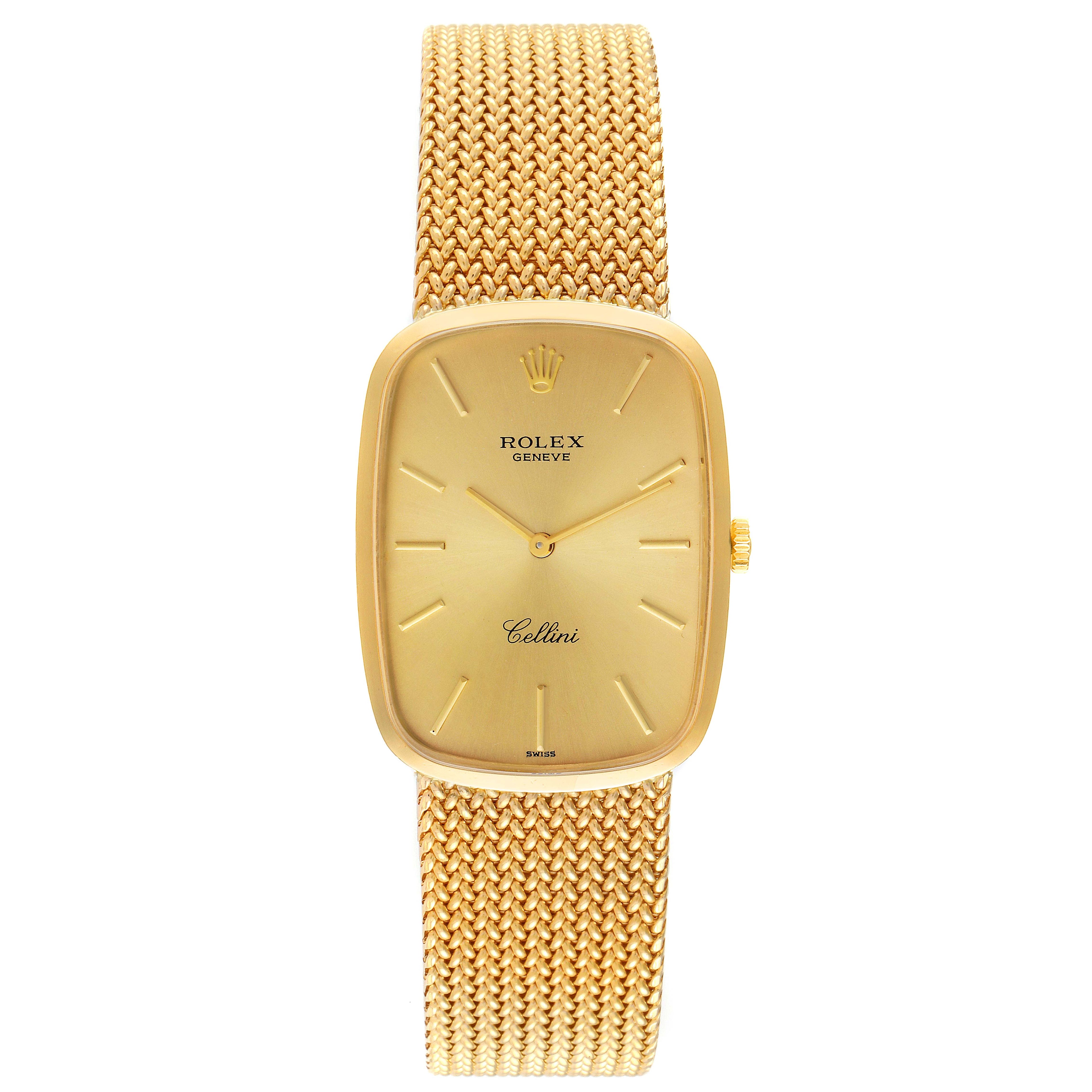 Rolex Cellini Champagne Dial 18k Yellow Gold Vintage Mens Watch 4310 Papers