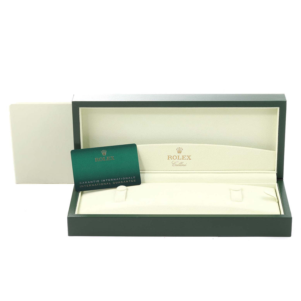 Rolex Cellini White Gold Black Dial Diamond Mens Watch 50609 Box Card