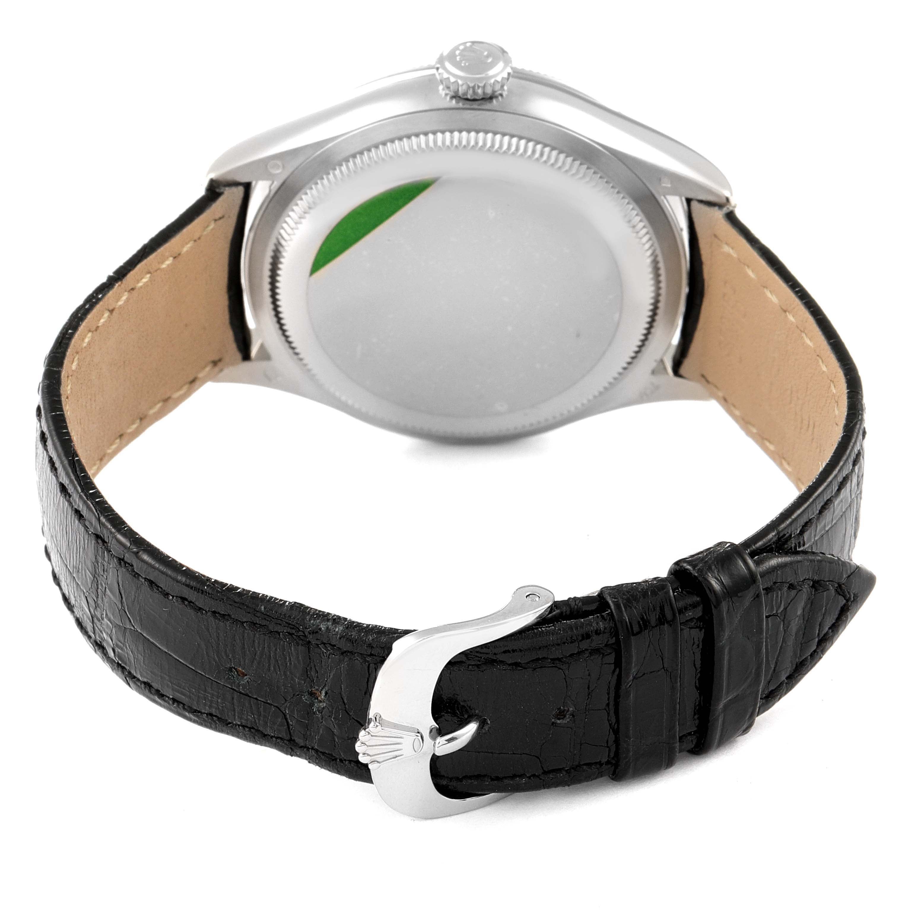 Rolex Cellini White Gold Black Dial Diamond Mens Watch 50609 Unworn