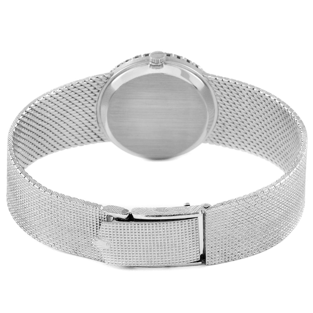 Rolex Cellini White Gold Blue Dial Diamond Vintage Coctail Ladies Watch 3812