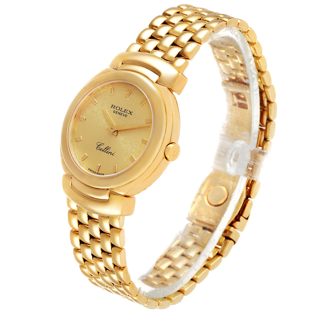 Rolex Cellini Yellow Gold Champagne Anniversary Dial Ladies Watch 6621