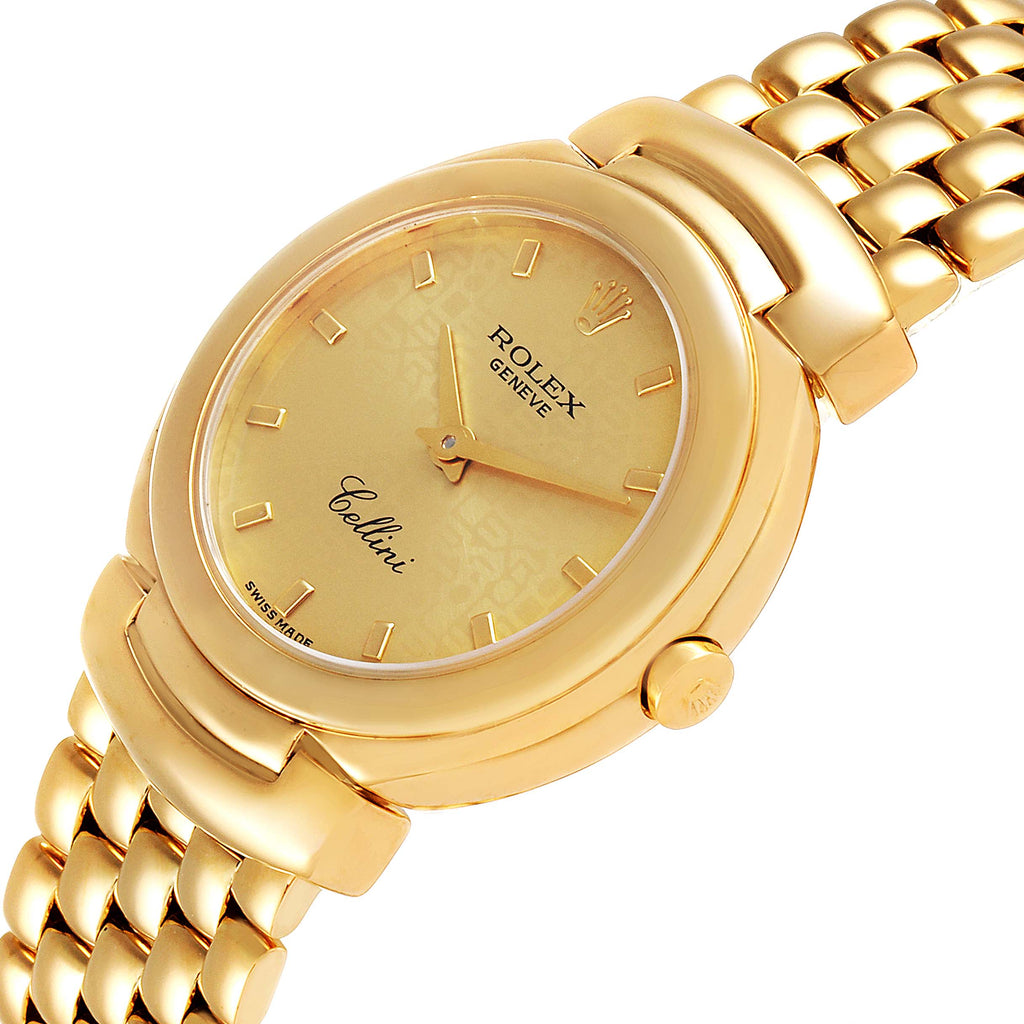 Rolex Cellini Yellow Gold Champagne Anniversary Dial Ladies Watch 6621
