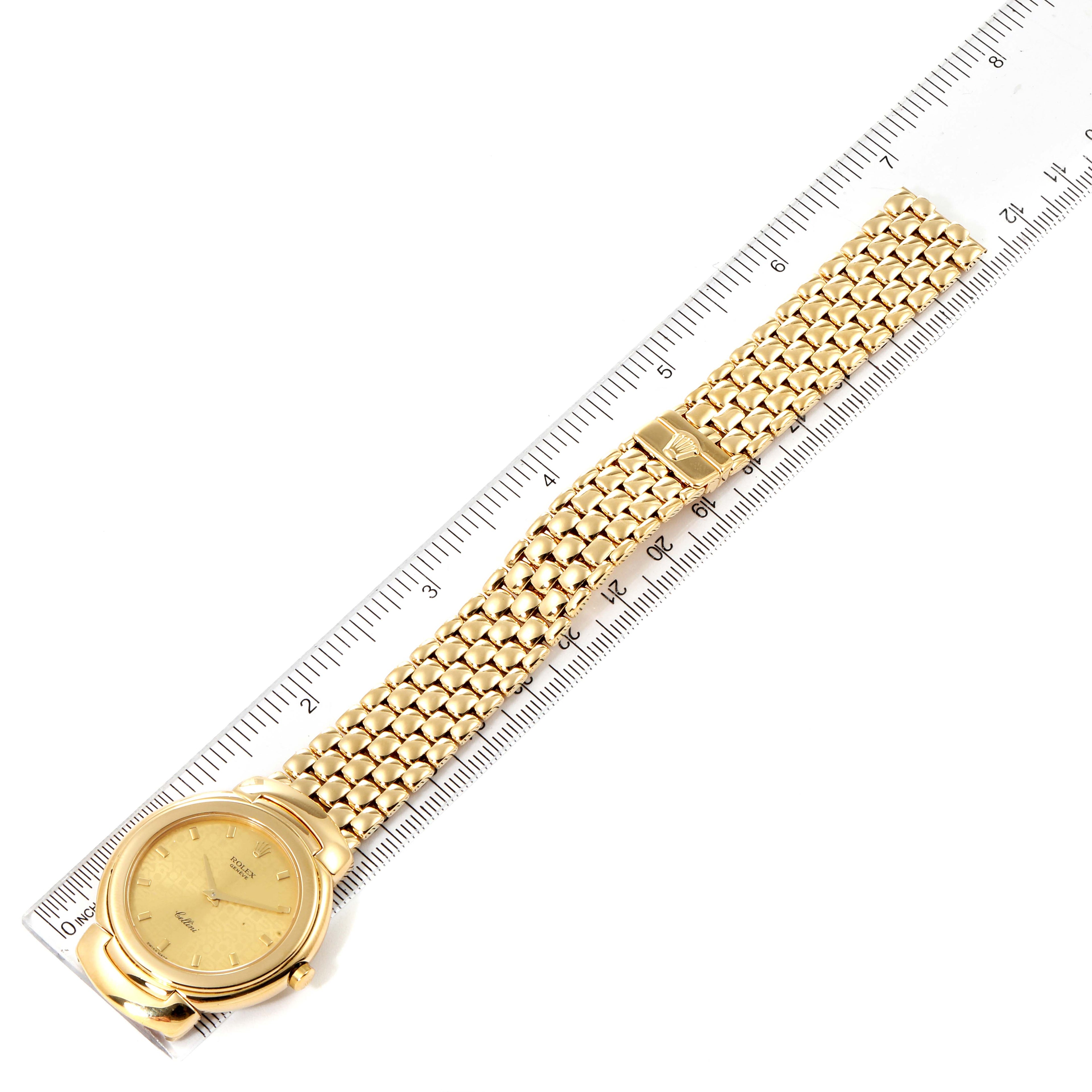 Rolex Cellini Yellow Gold Champagne Anniversary Dial Mens Watch 6622