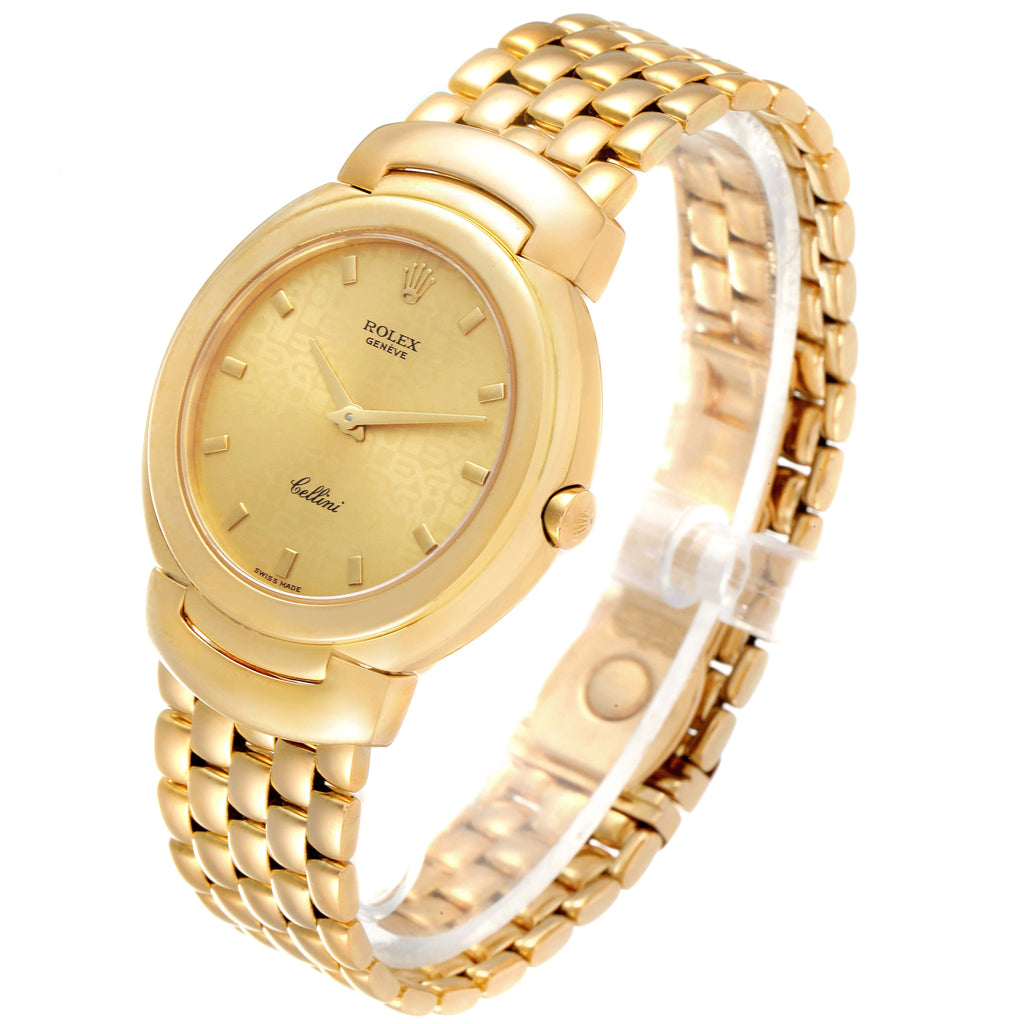 Rolex Cellini Yellow Gold Champagne Anniversary Dial Mens Watch 6622