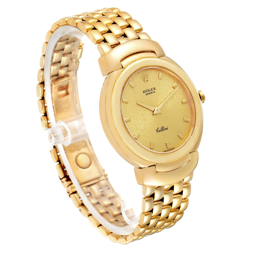 Rolex Cellini Yellow Gold Champagne Anniversary Dial Mens Watch 6622