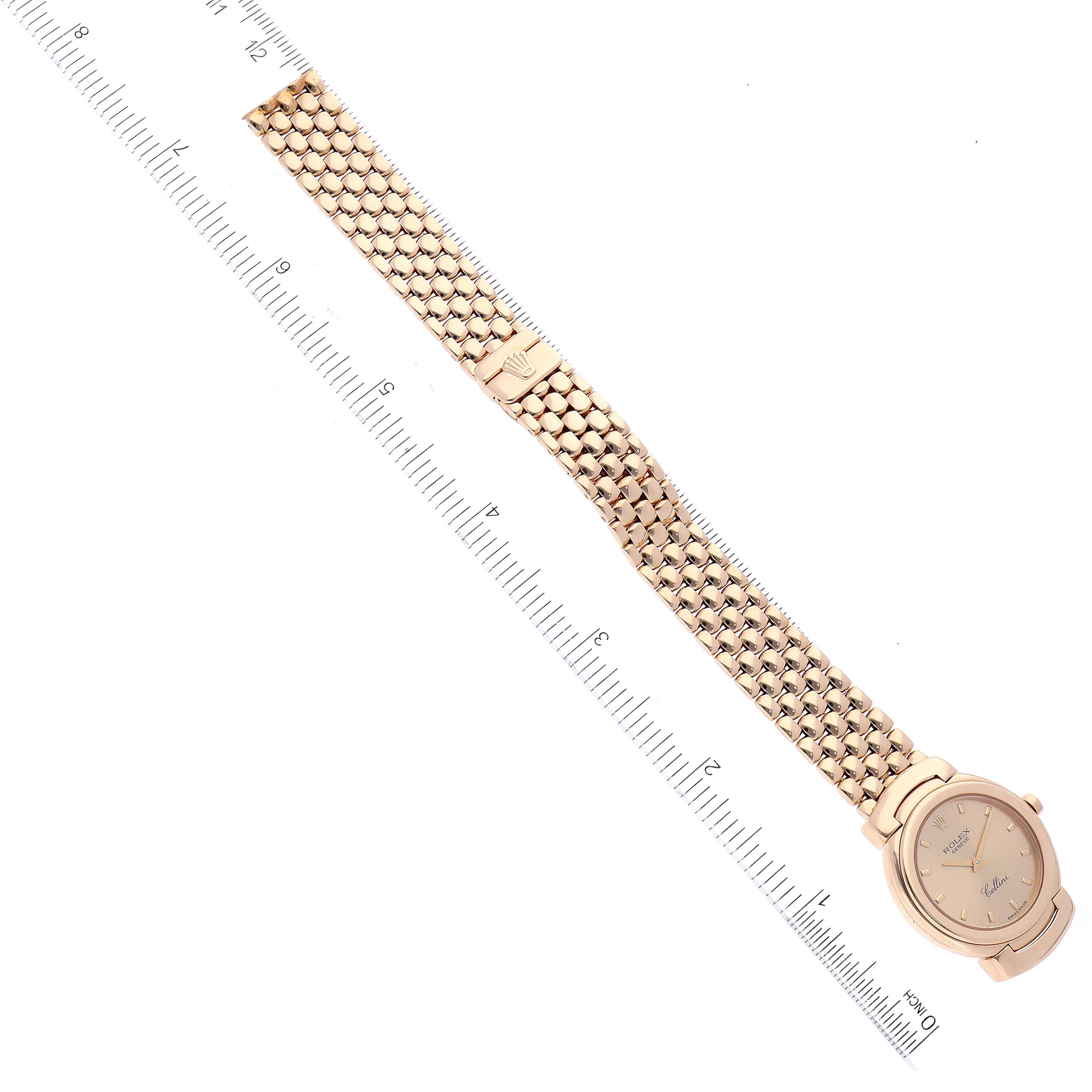 Rolex Cellini Yellow Gold Champagne Anniversary Dial Watch 6621 Box Papers