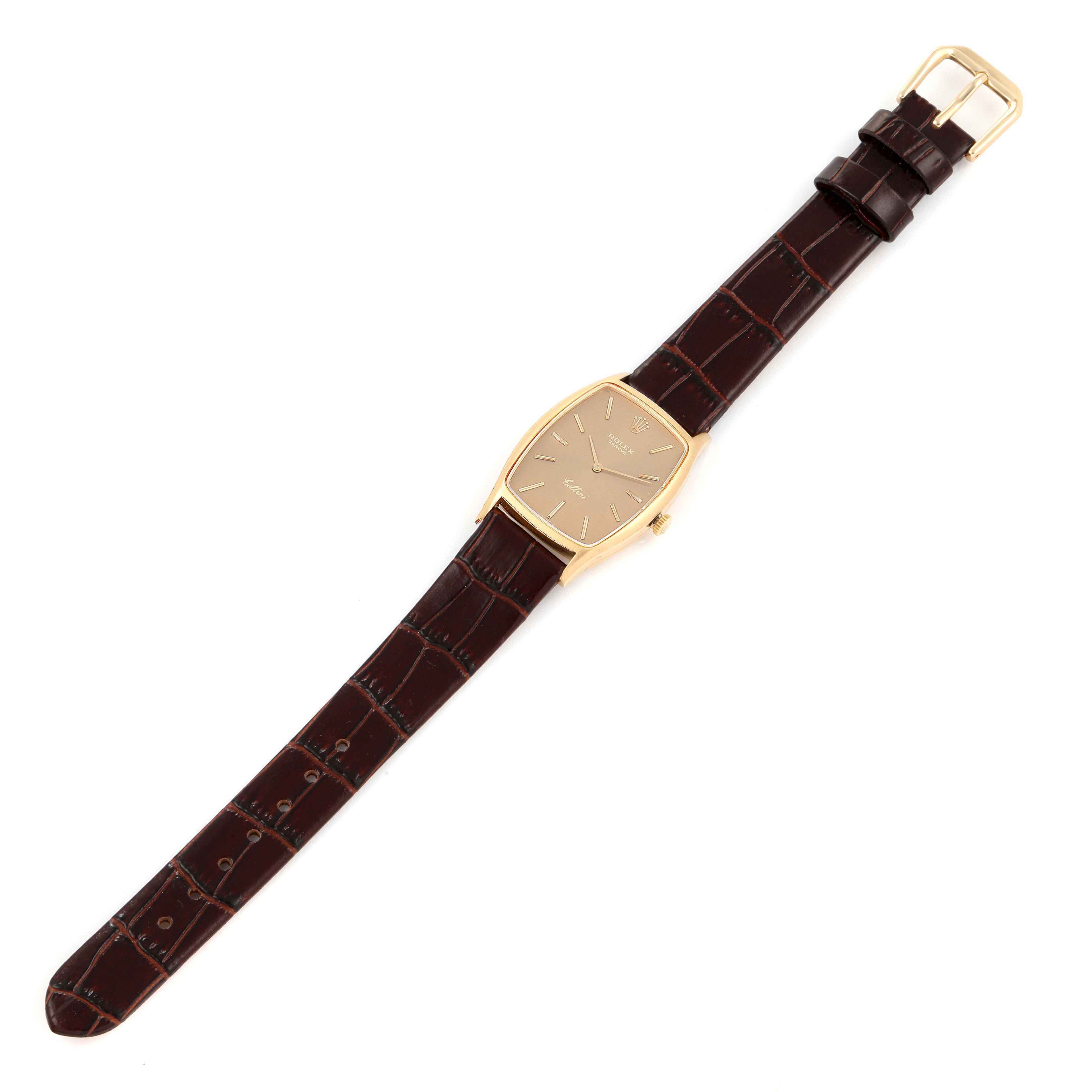 Rolex Cellini Yellow Gold Champagne Dial Vintage Ladies Watch 3807