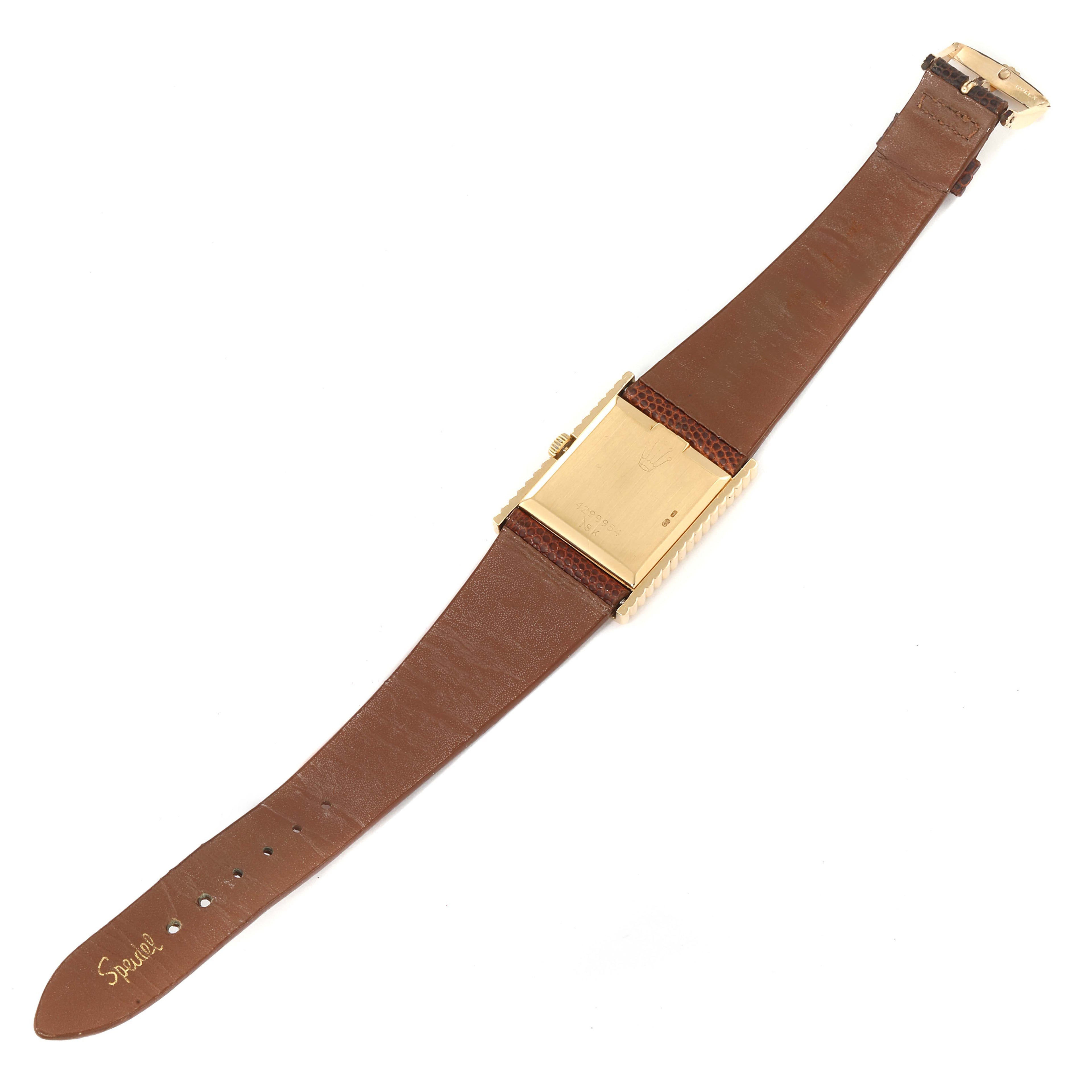 Rolex Cellini Yellow Gold Champagne Dial Vintage Mens Watch 4012 Papers