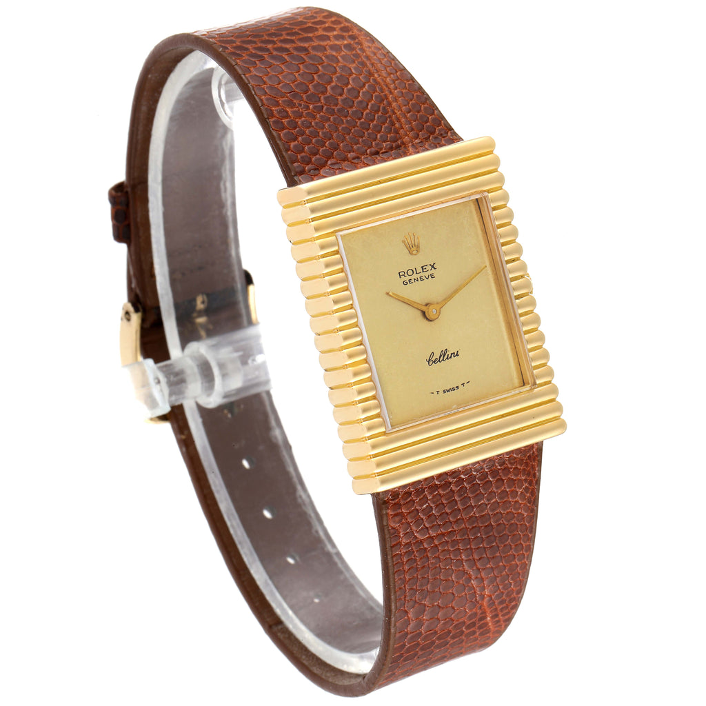 Rolex Cellini Yellow Gold Champagne Dial Vintage Mens Watch 4012 Papers
