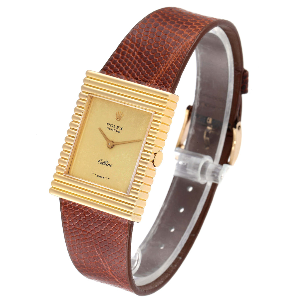 Rolex Cellini Yellow Gold Champagne Dial Vintage Mens Watch 4012 Papers