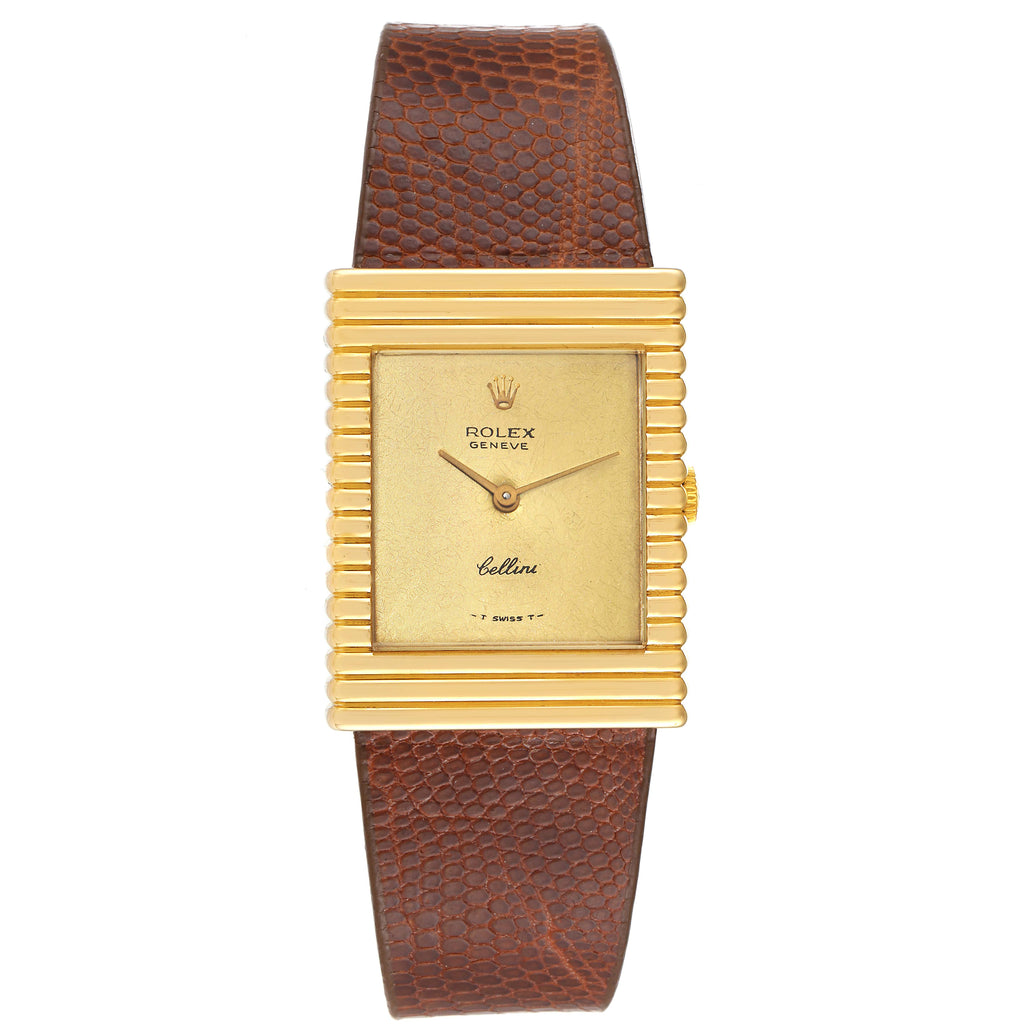 Rolex Cellini Yellow Gold Champagne Dial Vintage Mens Watch 4012 Papers