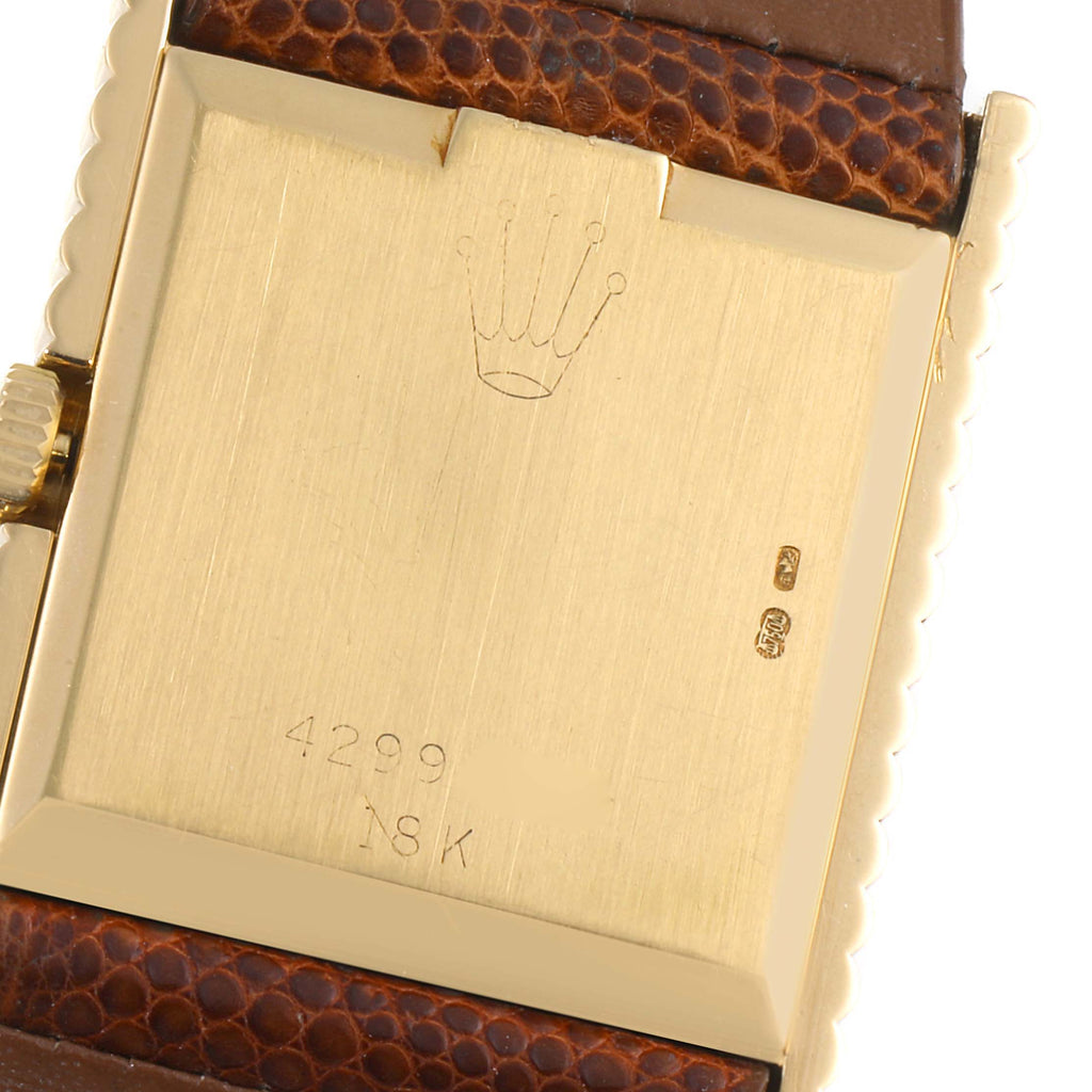 Rolex Cellini Yellow Gold Champagne Dial Vintage Mens Watch 4012 Papers