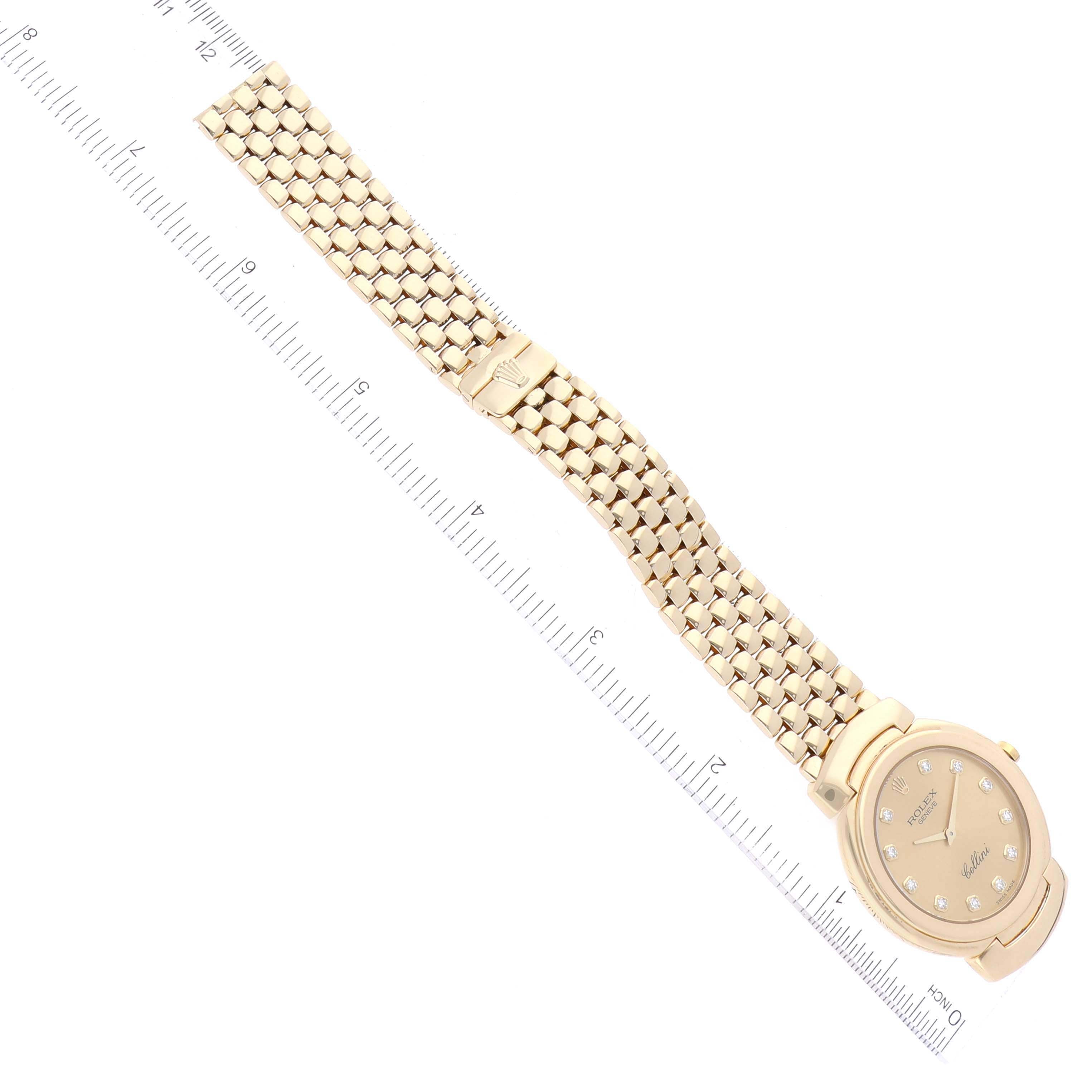 Rolex Cellini Yellow Gold Champagne Diamond Dial Mens Watch 6622