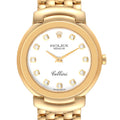 Rolex Cellini Yellow Gold White Diamond Dial Mens Watch 6622