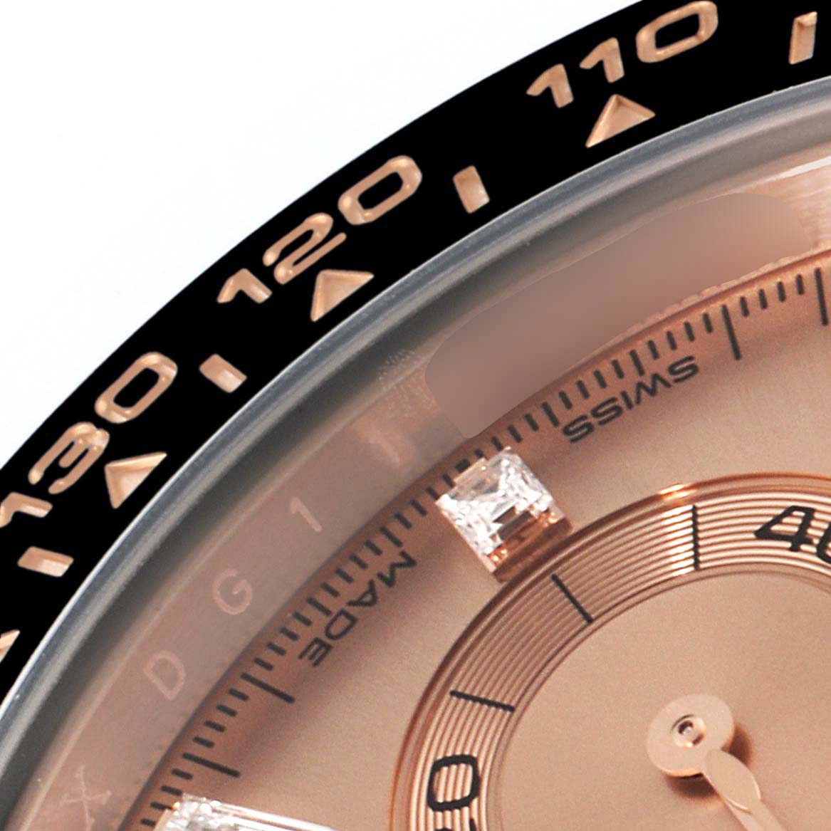 Rolex Daytona Rose Gold Everose Diamond Dial Mens Watch 116515 Box Card