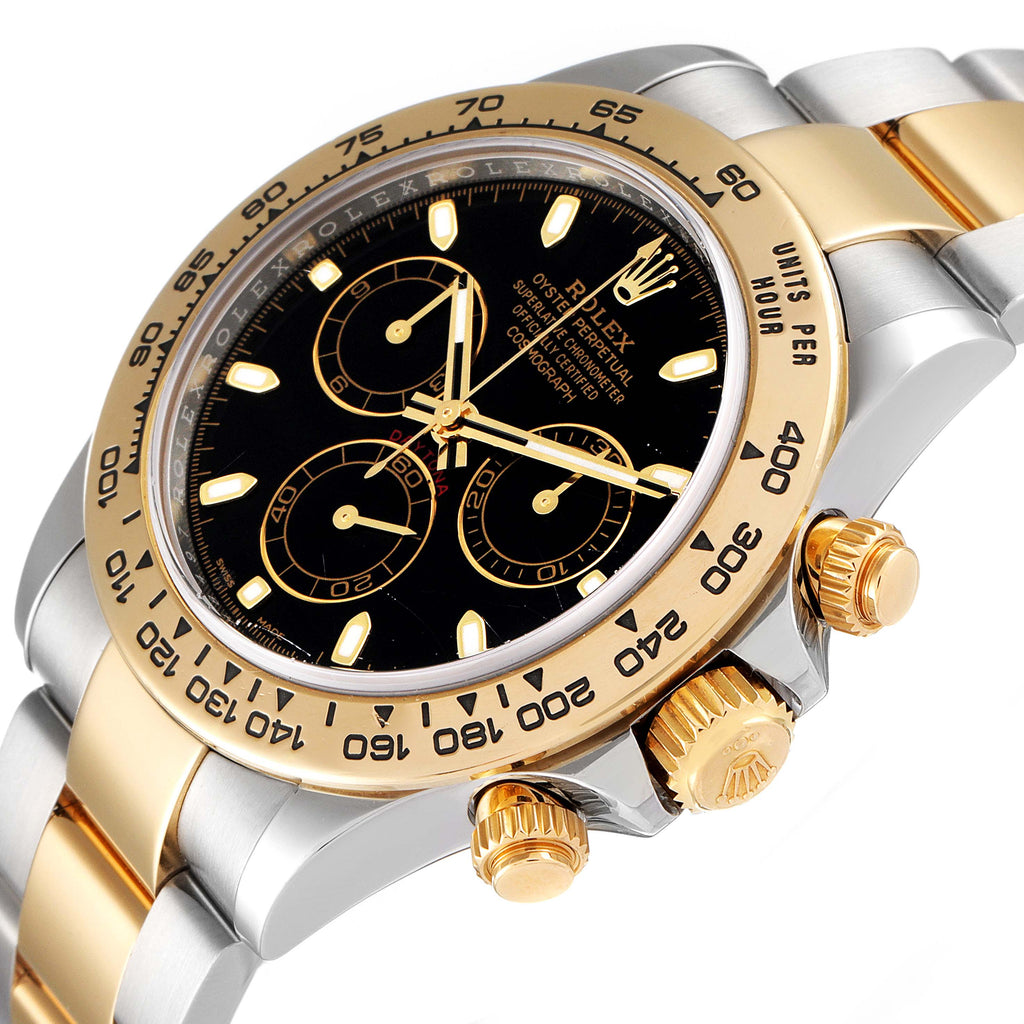 Rolex Daytona Black Dial Steel Yellow Gold Mens Watch 116503 Box Card