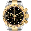 Rolex Daytona Black Dial Steel Yellow Gold Mens Watch 116503 Box Card