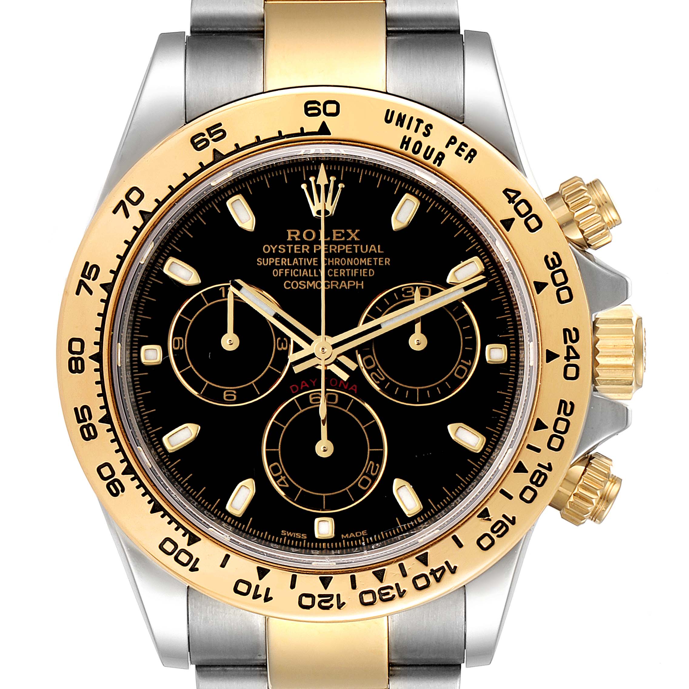Rolex Daytona Black Dial Steel Yellow Gold Mens Watch 116503 Box Card