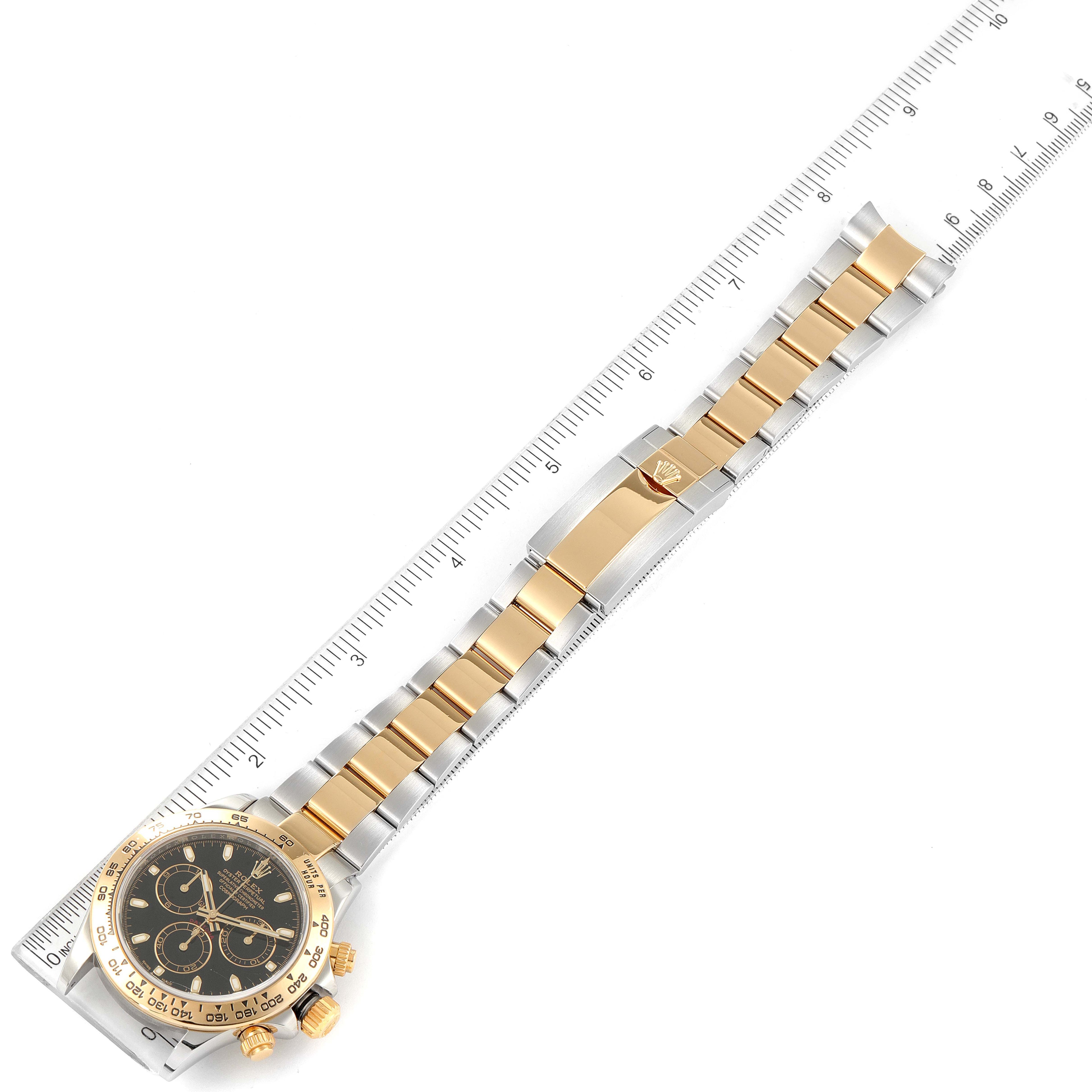Rolex Daytona Black Dial Steel Yellow Gold Mens Watch 116503 Box Card