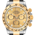 Rolex Daytona Diamond Dial Steel Yellow Gold Mens Watch 116503 Box Card