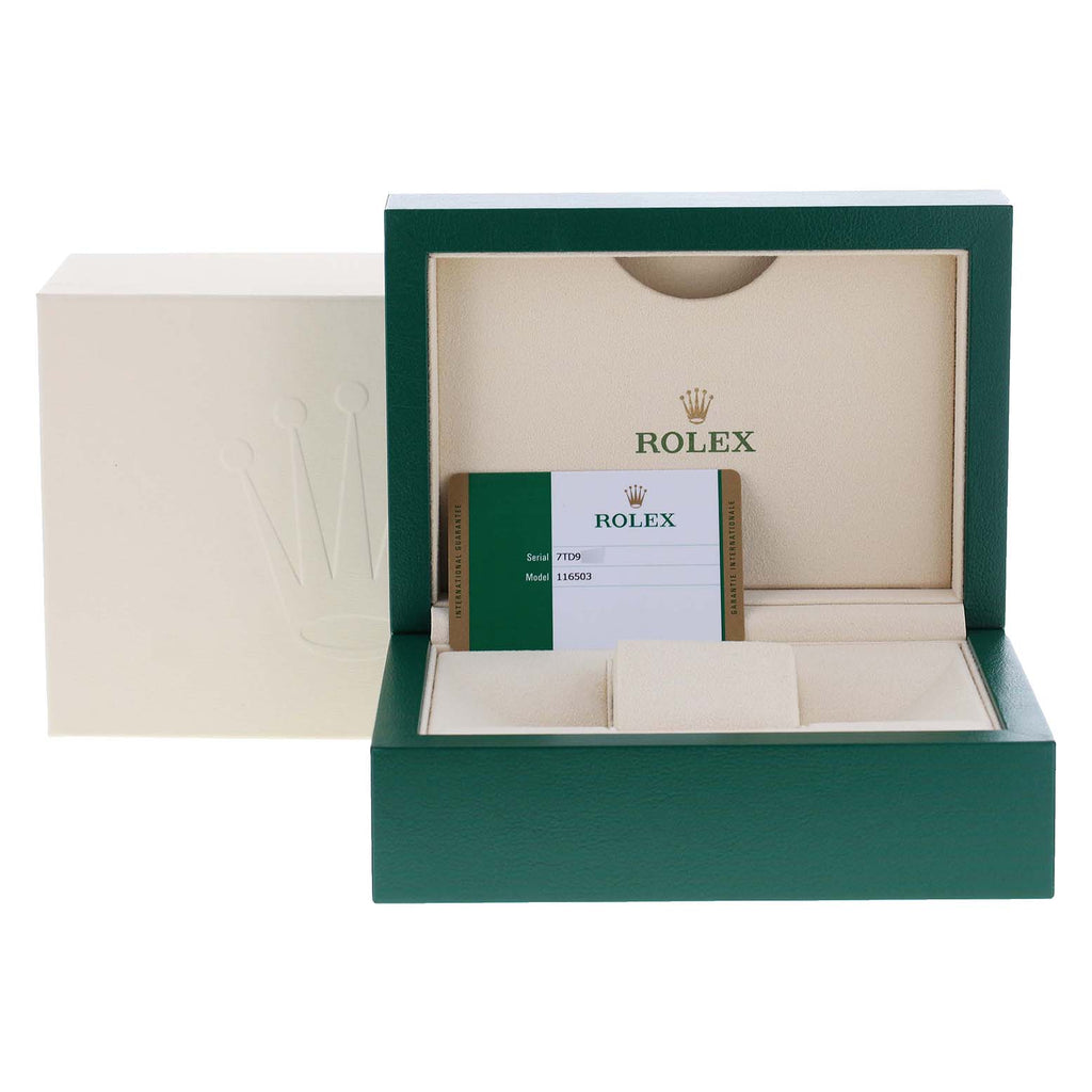 Rolex Daytona Diamond Dial Steel Yellow Gold Mens Watch 116503 Box Card