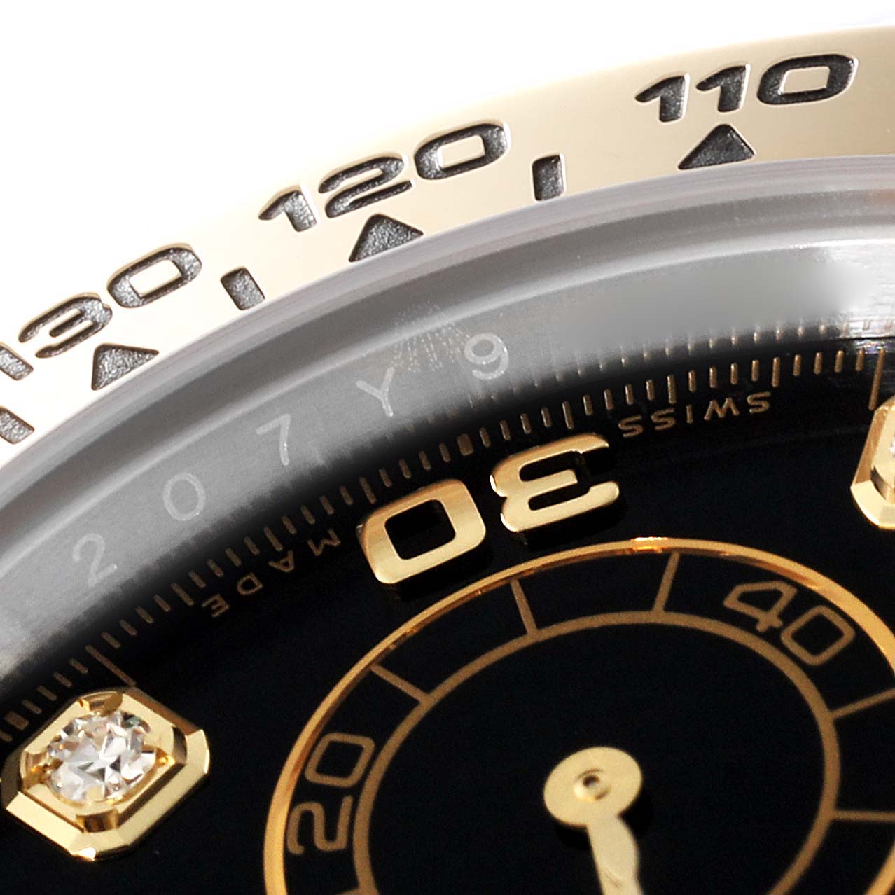 Rolex Daytona Steel Yellow Gold Black Diamond Dial Mens Watch 116503 Box Card ONE LINK ADDED