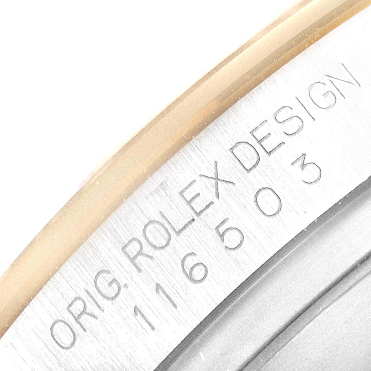 Rolex Daytona Steel Yellow Gold Black Diamond Dial Mens Watch 116503 Box Card ONE LINK ADDED