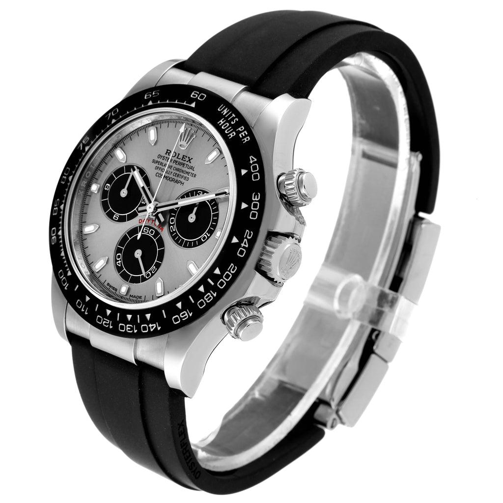 Rolex Daytona Grey Dial White Gold Ceramic Bezel Mens Watch 116519 Box Card