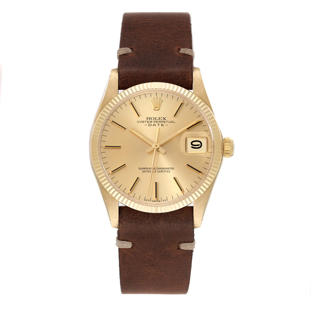 Rolex Date 14K Yellow Gold Automatic Vintage Mens Watch 1503