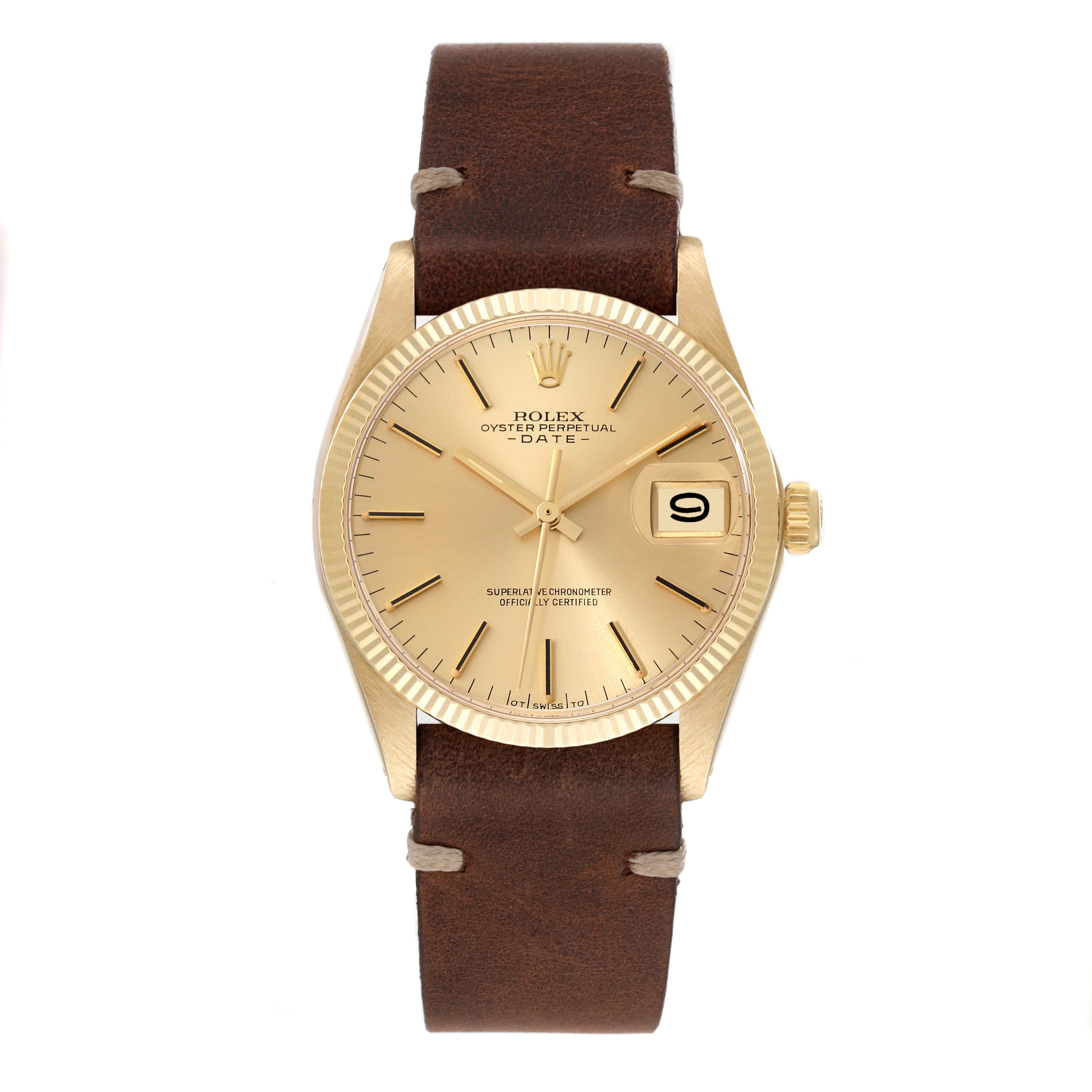 Rolex Date 14K Yellow Gold Automatic Vintage Mens Watch 1503