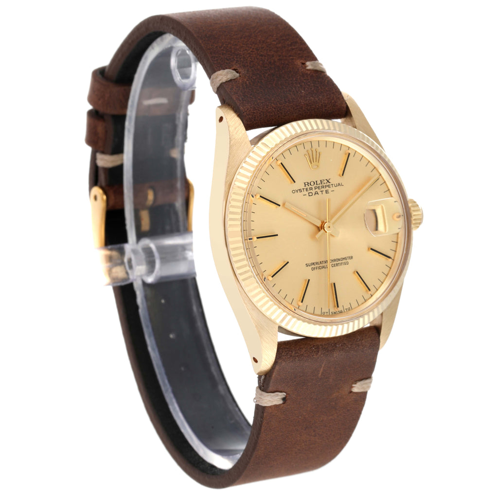 Rolex Date 14K Yellow Gold Automatic Vintage Mens Watch 1503