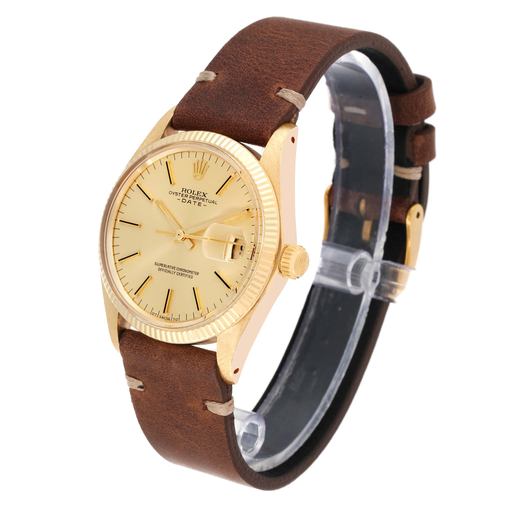 Rolex Date 14K Yellow Gold Automatic Vintage Mens Watch 1503
