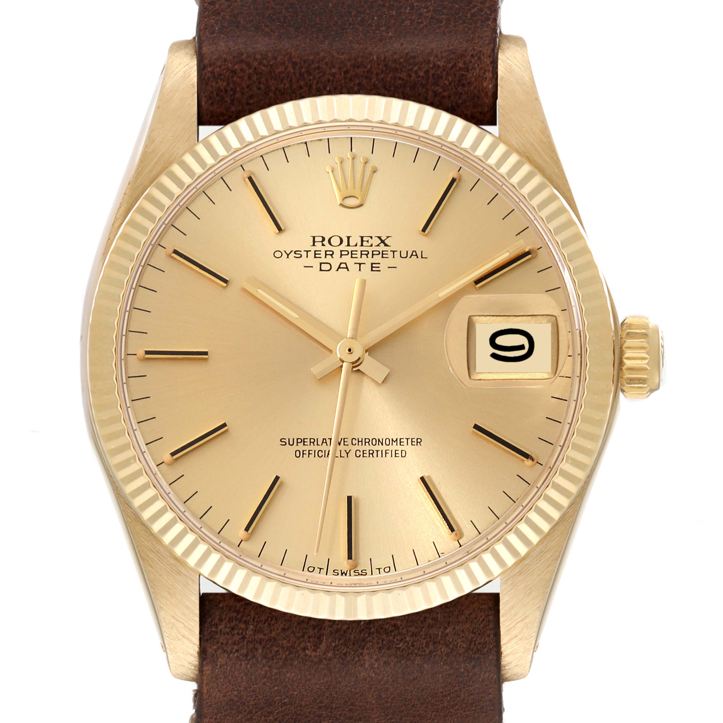 Rolex Date 14K Yellow Gold Automatic Vintage Mens Watch 1503