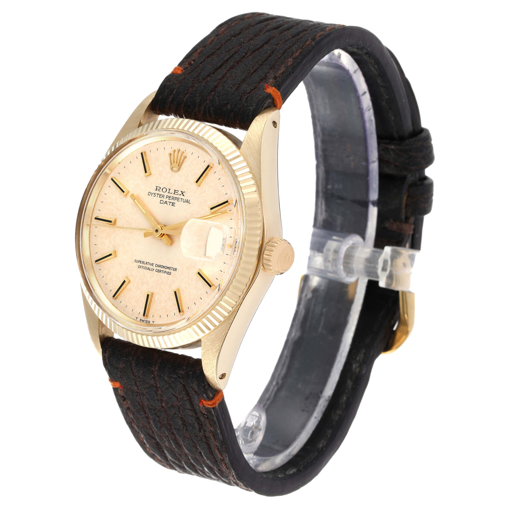 Rolex Date 14K Yellow Gold Automatic Vintage Mens Watch 1503 Box Papers