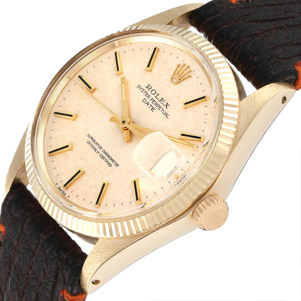 Rolex Date 14K Yellow Gold Automatic Vintage Mens Watch 1503 Box Papers