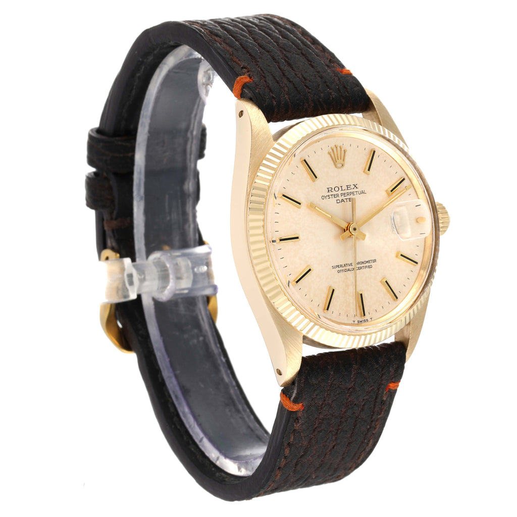 Rolex Date 14K Yellow Gold Automatic Vintage Mens Watch 1503 Box Papers