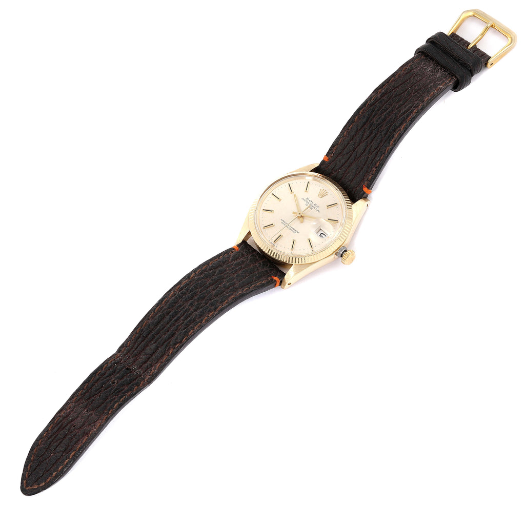 Rolex Date 14K Yellow Gold Automatic Vintage Mens Watch 1503 Box Papers