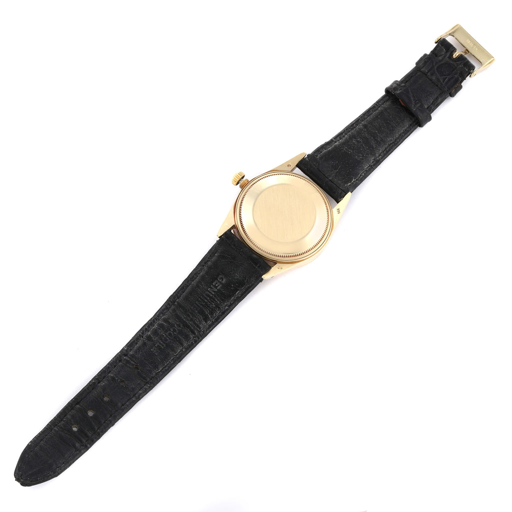 Rolex Date 14k Yellow Gold Champagne Dial Vintage Mens Watch 15007