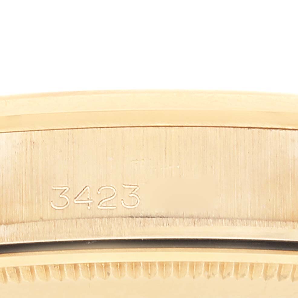 Rolex Date 18k Yellow Gold Champagne Dial Vintage Mens Watch 1500