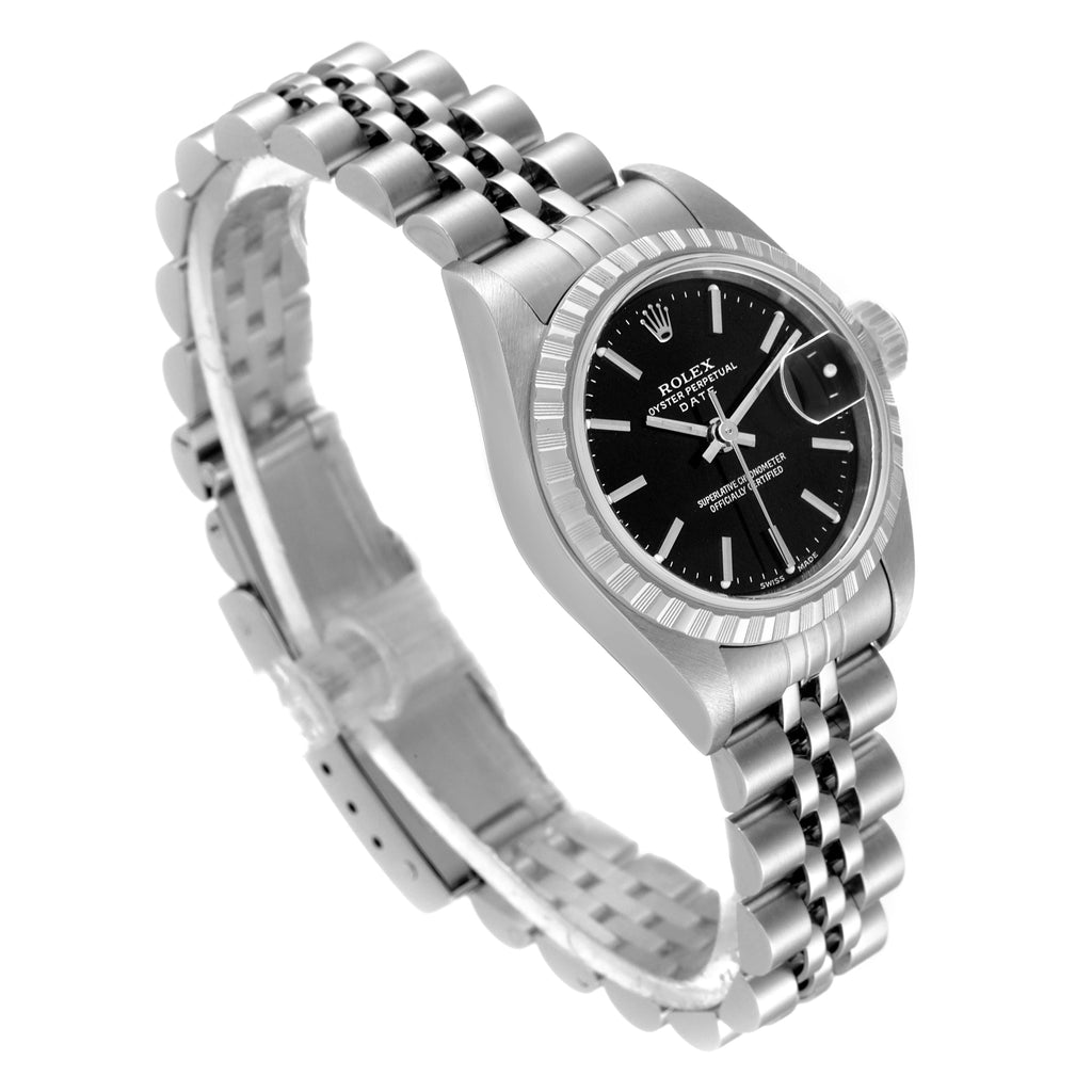 Rolex Date Black Dial Jubilee Bracelet Steel Ladies Watch 79240