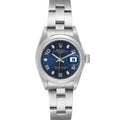 Rolex Date 26 Blue Dial Domed Bezel Steel Ladies Watch 79160 Box Papers