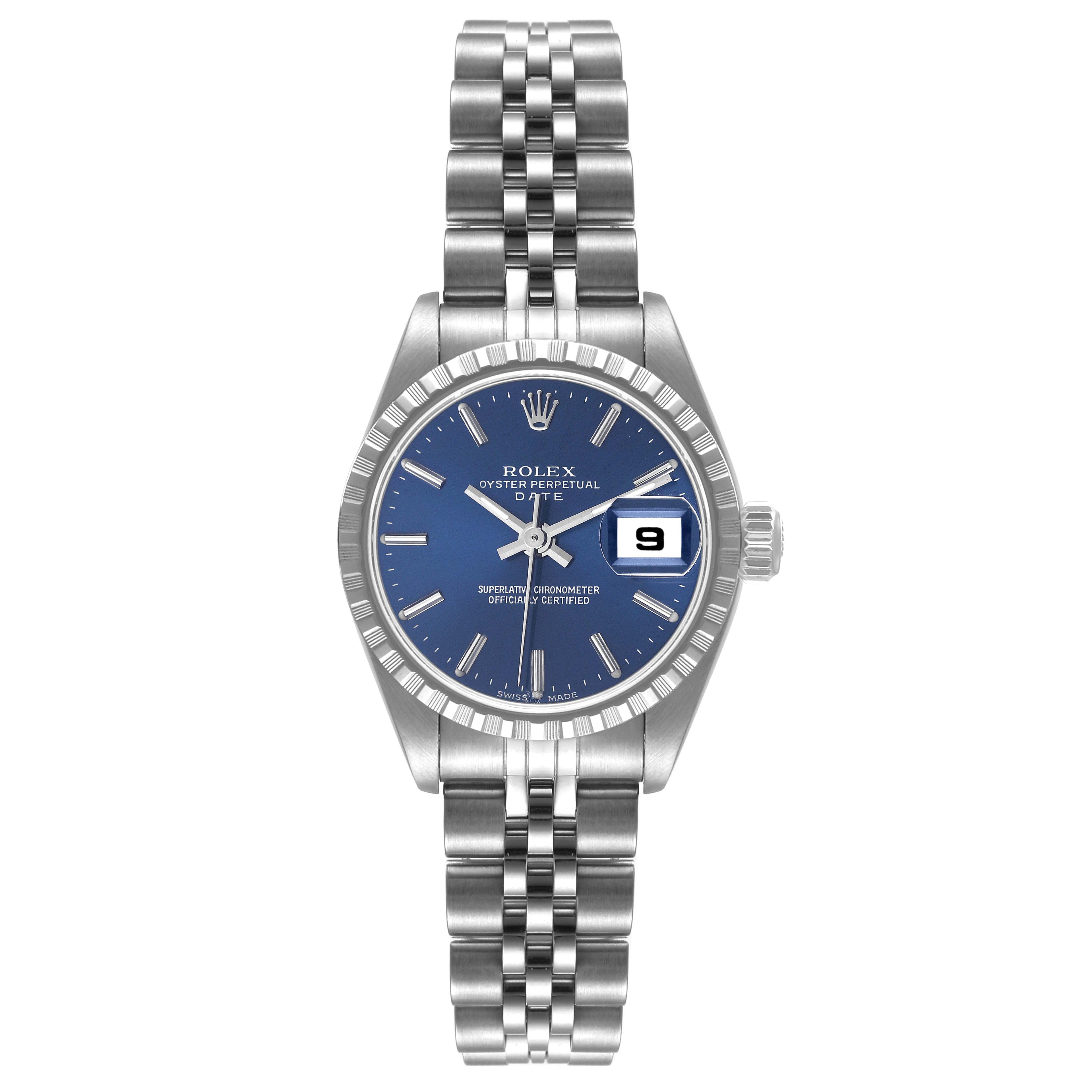 Rolex Date 26 Blue Dial Jubilee Bracelet Steel Ladies Watch 79240