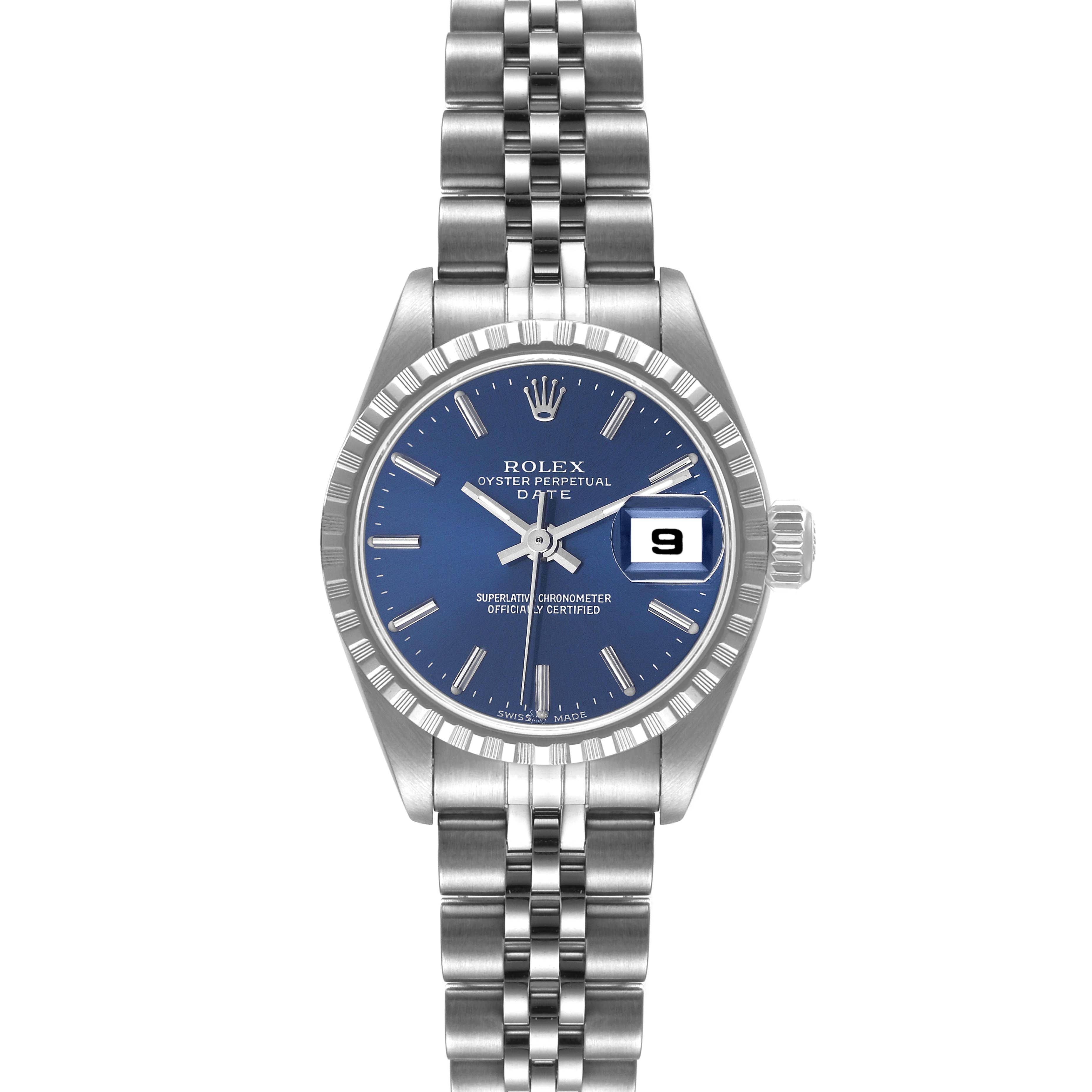 Rolex Date 26 Blue Dial Jubilee Bracelet Steel Ladies Watch 79240