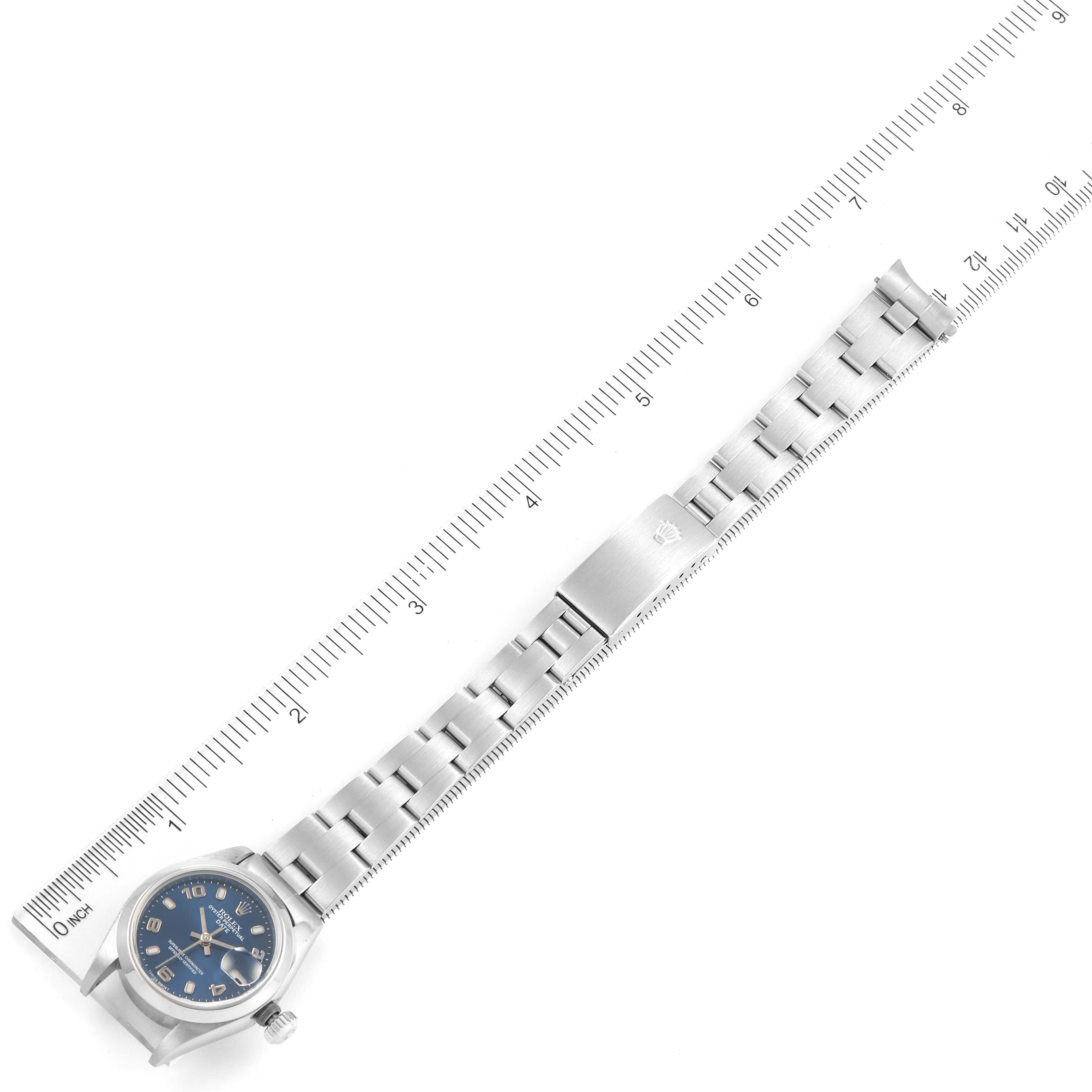 Rolex Date 26 Blue Dial Oyster Bracelet Steel Ladies Watch 79160