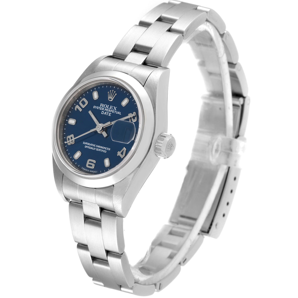 Rolex Date 26 Blue Dial Oyster Bracelet Steel Ladies Watch 79160