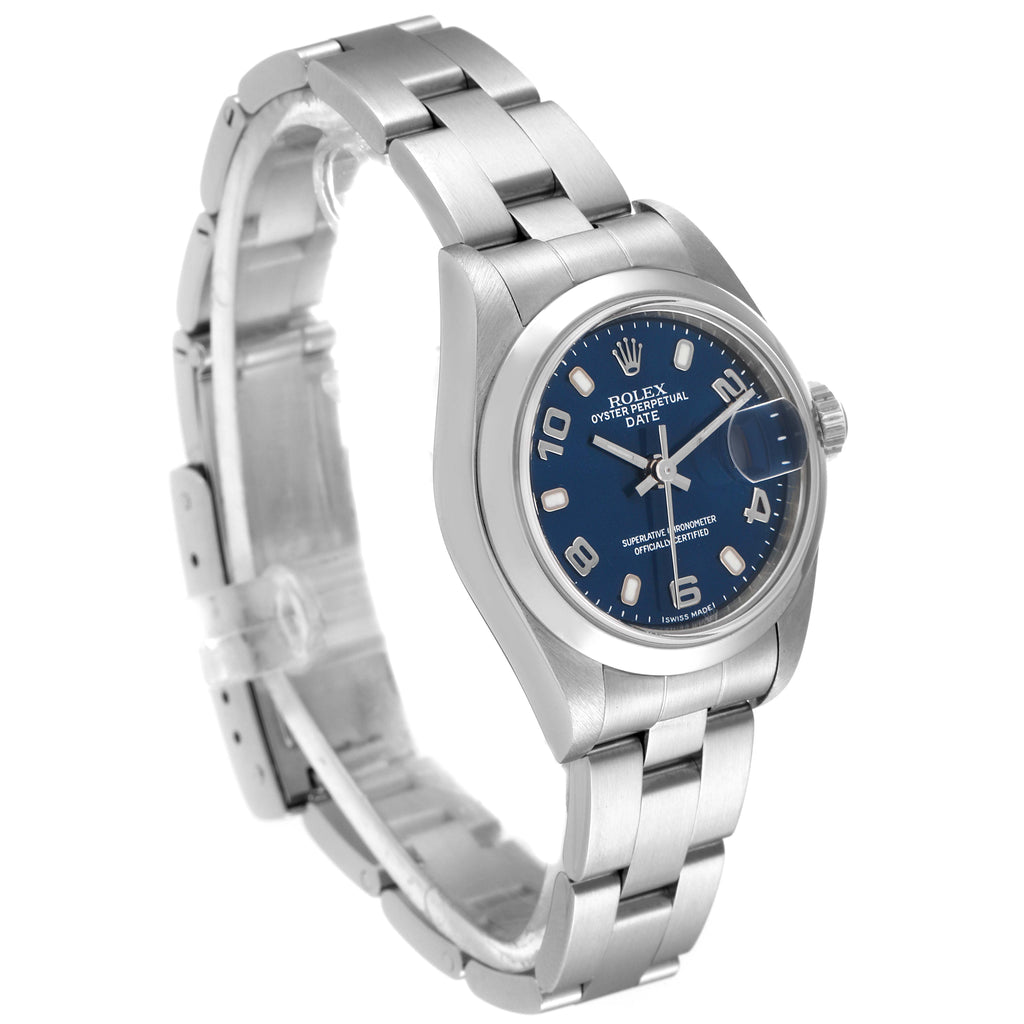 Rolex Date 26 Blue Dial Oyster Bracelet Steel Ladies Watch 79160